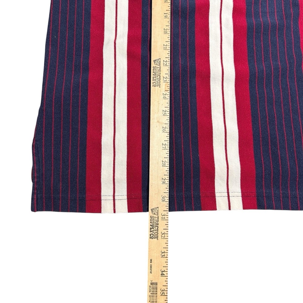 Vtg Tommy Hilfiger Adult Shirt XL Red Blue White Vertical Striped Polo - Picture 7 of 8